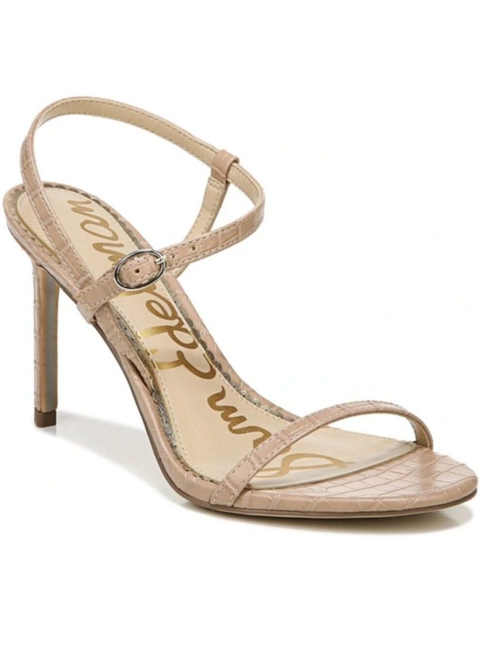Sam Edelman Dara Croc Embossed Stiletto Sandal Size 9